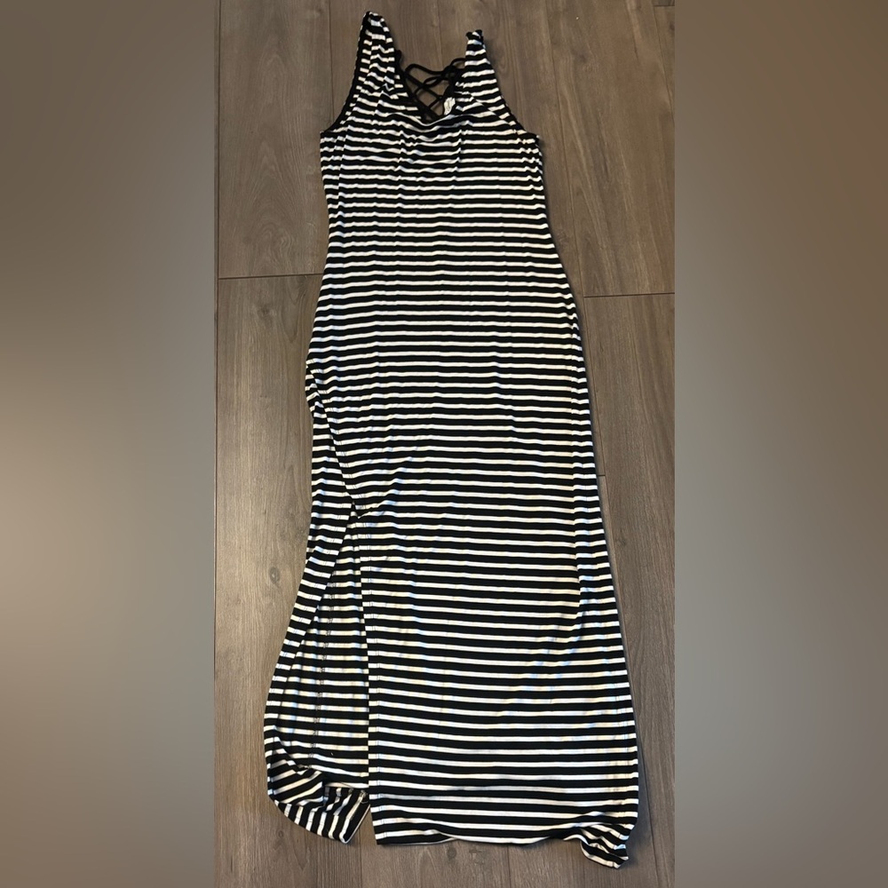 Striped Black and White Women's Dress